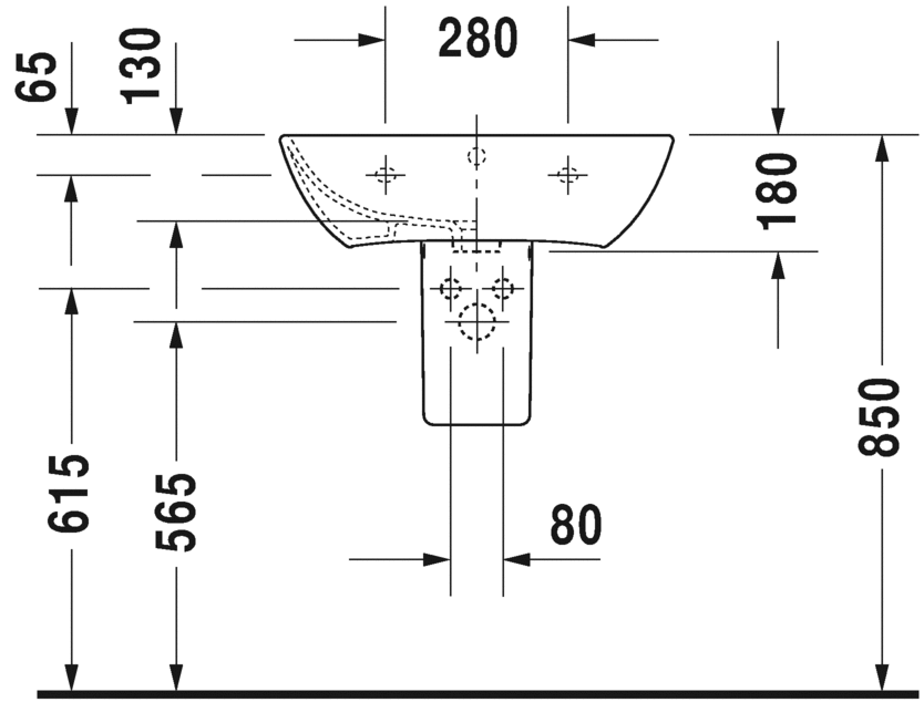 2335603200 Подвесная раковина настенная овальная Duravit ME BY STARCK - Вид №3