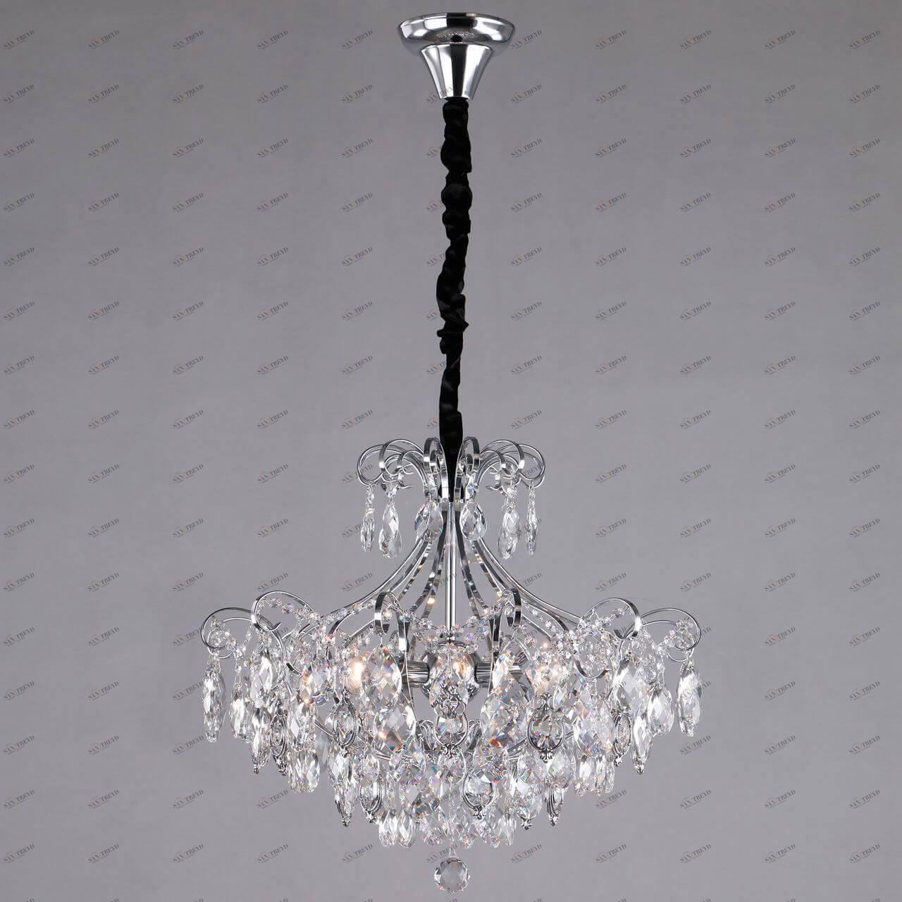 Подвесная люстра Eurosvet Crystal 10080/6 хром/прозрачный хрусталь Strotskis EUROSVET ДИЗАЙНЕРСКИЕ, CRYSTAL 181816 Хром 