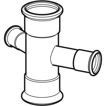 GEBERIT 21404 Крестовина двухплоскостная редукционная Geberit Mapress из углеродистой стали 30°  - Вид №1