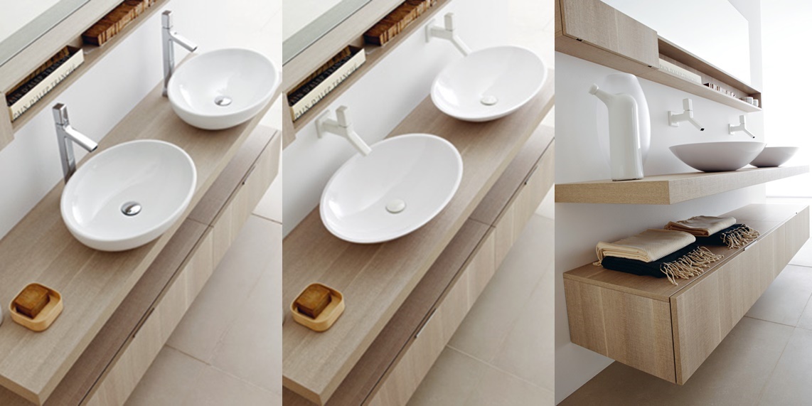 Комбинация ванной комнаты FLY111 в отделке Planet 54 / Tranché Sabbia MILLDUE FLY - Вид №2