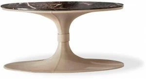 HESSENTIA - Cornelio Cappellini Овальный кожаный журнальный столик с мраморной столешницей Donald