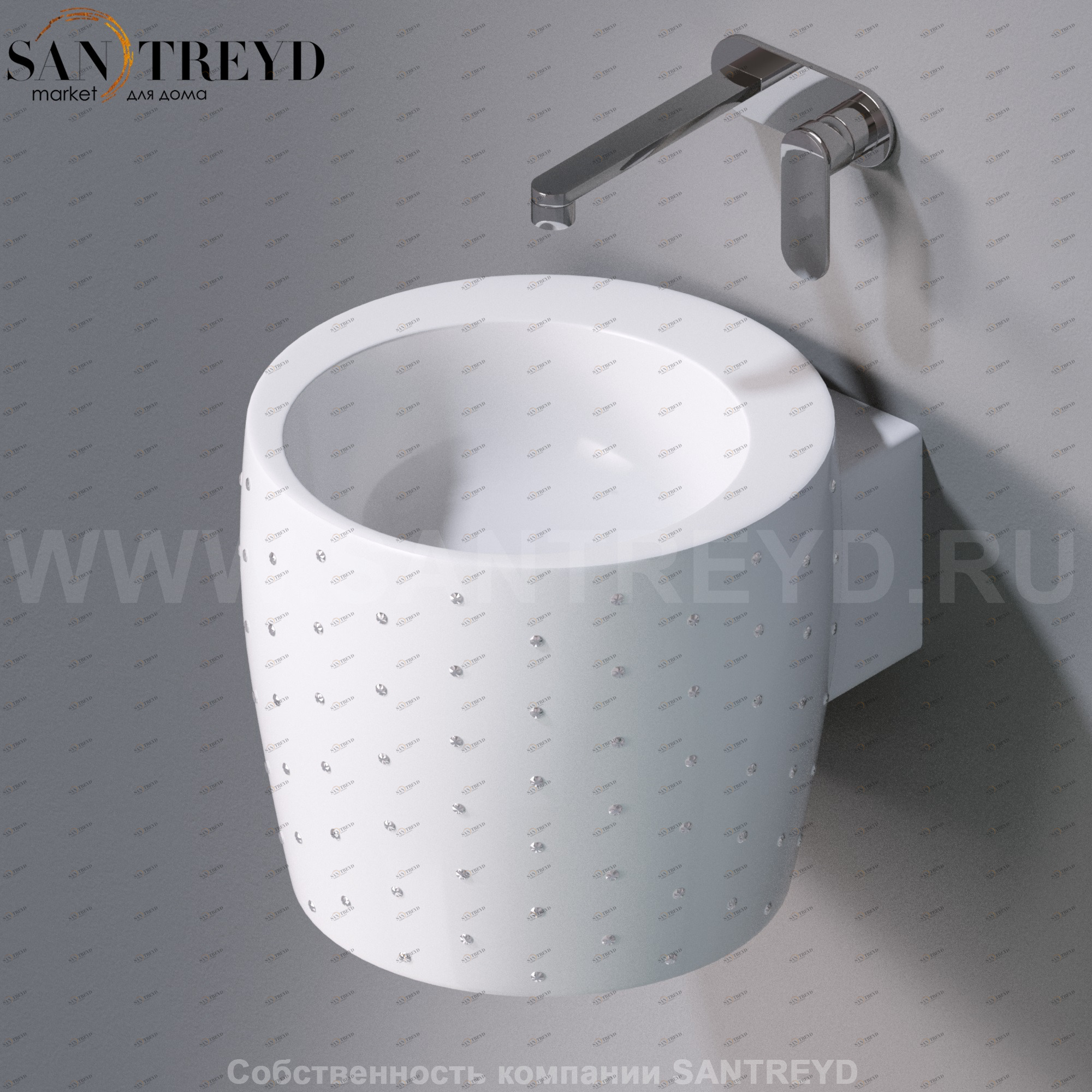 L102T0R0V1.100SW Подвесная раковина настенная круглая A. e T. Italia SPOT белая AeT ITALIA TOTEM