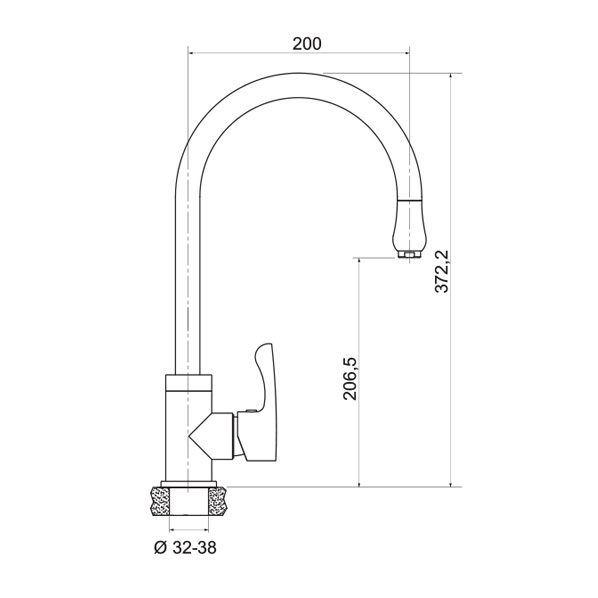 35-03L TETA  Смеситель для кухни  ARGO kran 3503lteta - Вид №1