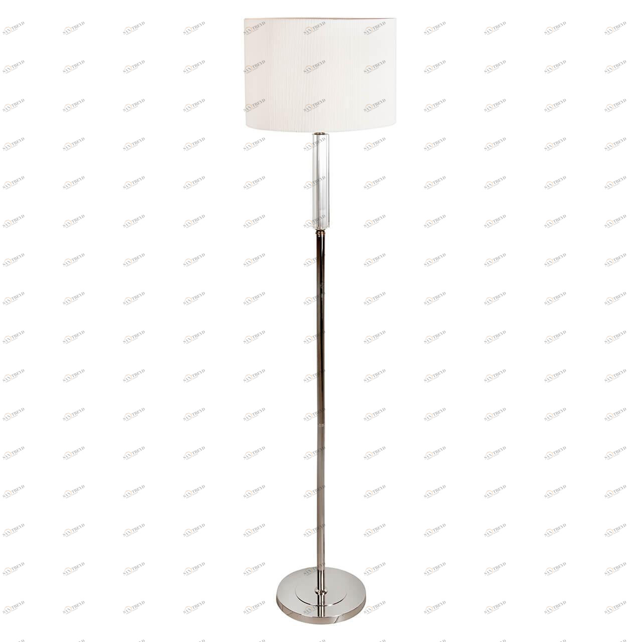 Торшер с абажуром белый Alexa Nickel F2404-1 ILAMP ALEXA 00-3948918 Белый;серебро