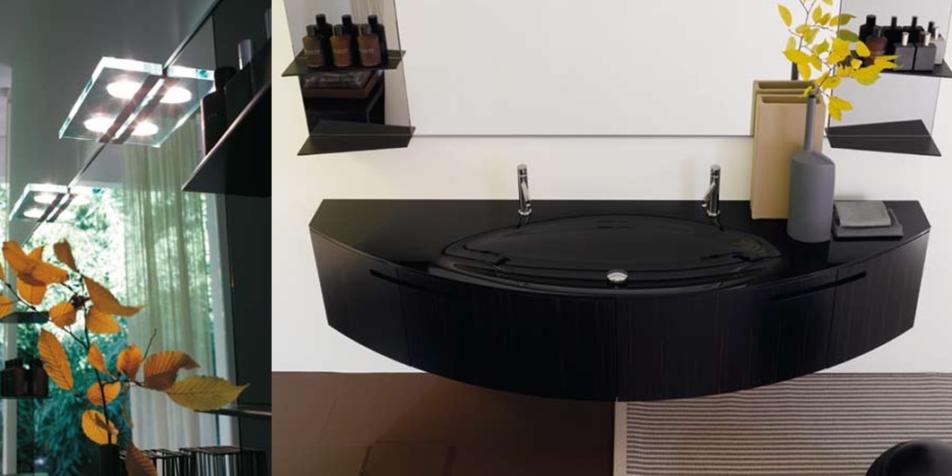 Комбинация ванной комнаты SY23 в отделке X22 Nero/80 Ebano MILLDUE SYMI SYMI23 - Вид №2