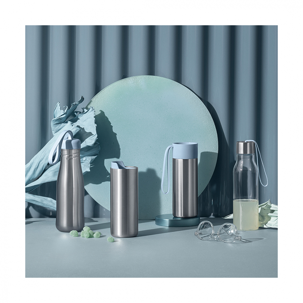 EVA SOLO 505028 Бутылка для воды Active, 700 мл, голубая Cиликон, нержавеющая сталь  - Вид №1