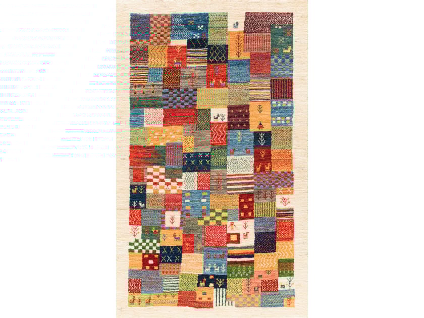 Прямоугольный шерстяной клетчатый ковер Zollanvari Gabbehs Geometric ARCH-00070679