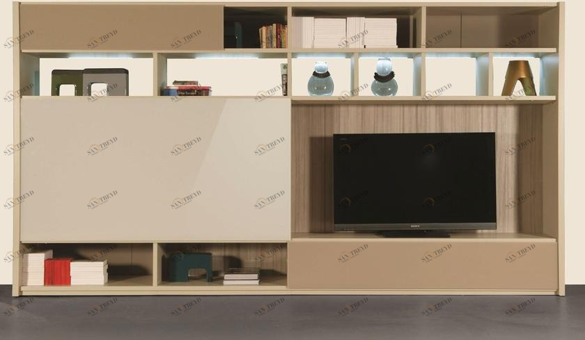 Roche Bobois Стенка для хранения из мдф со встроенной подсветкой и подставкой под телевизор sun-id-1366057