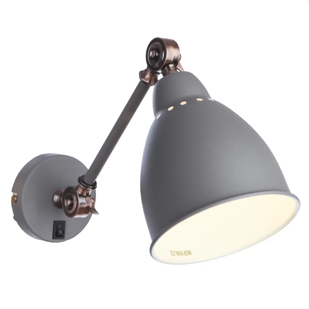 Бра Braccio 1xE27x60 Вт цвет серый матовый 18639013 STLM-2049586 Arte Lamp  - Вид №1