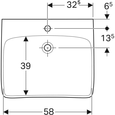 258555000 Раковина Geberit Renova Comfort, безбарьерная Geberit  - Вид №13