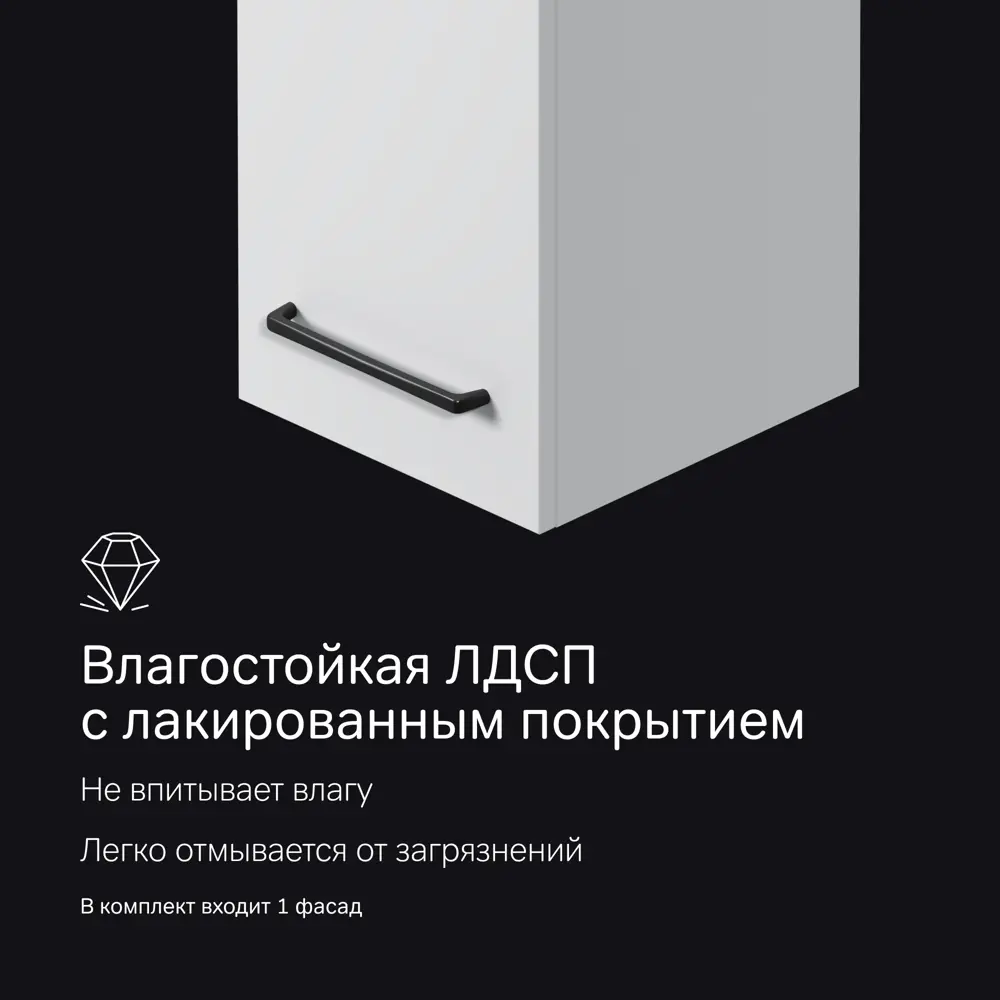 Фасад для пенала подвесного AM.PM Force M9FFCF0301WM 70x30 см влагостойкая ЛДСП цвет белый 89394640 STLM-2151522  - Вид №4