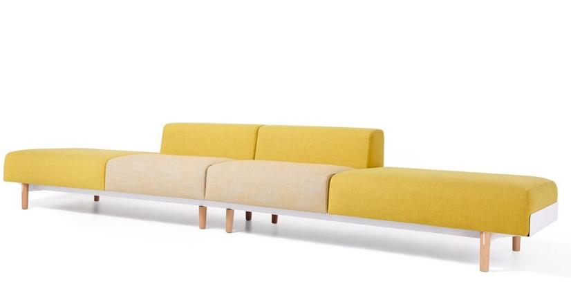 Diemme Скамья со спинкой, обитая тканью Bread sun-id-1391964 - Вид №1