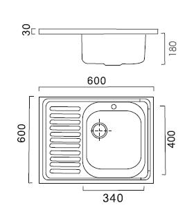HB6060R-60 Кухонная мойка , полированная сталь Haiba  - Вид №2