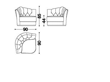 Угловое кресло capitonné OPERA CONTEMPORARY ARCH-00022460 - Вид №4