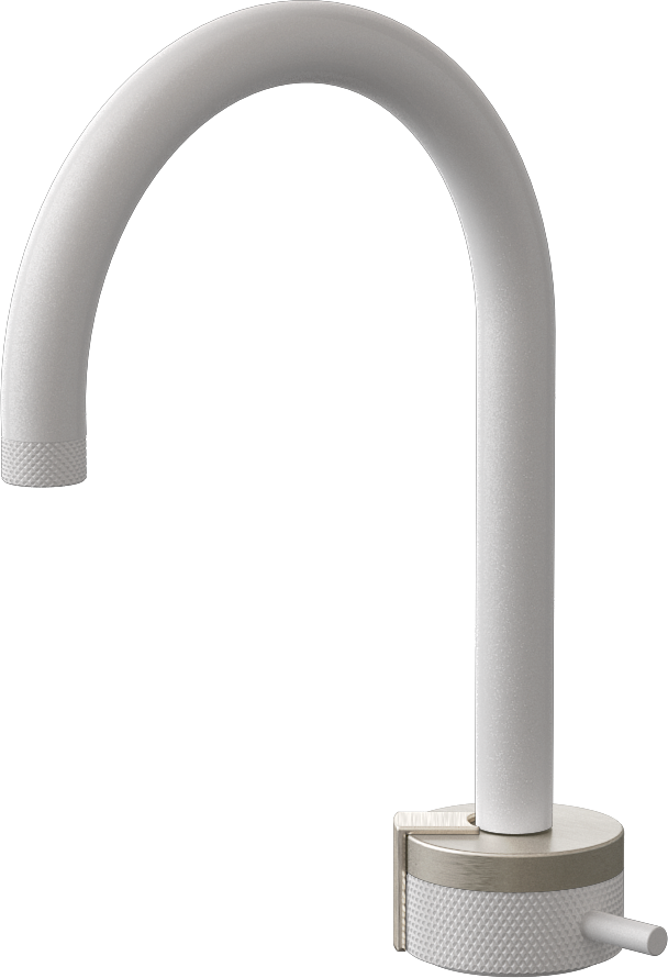 E-11502-R1SN-L2BNi-WT Однорычажный прогрессивный смеситель для раковины - излив 16см GRAFF MOD+