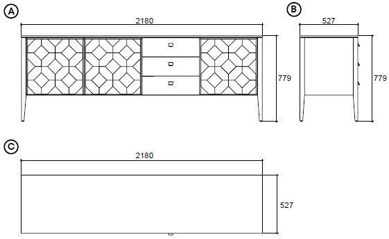 Enza Home Комод из мдф с распашными дверцами Alessa sun-id-1483956 - Вид №5