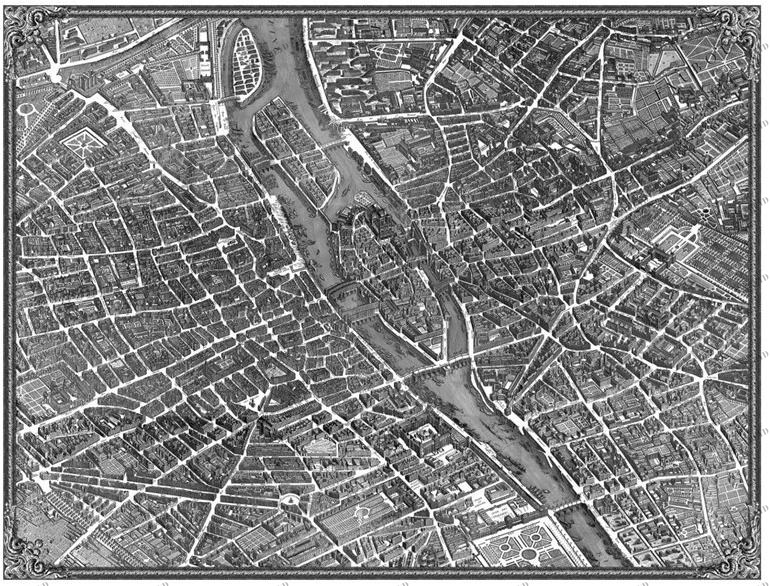 Koziel Прямоугольный ковер Turgot map of paris R037-150x198 