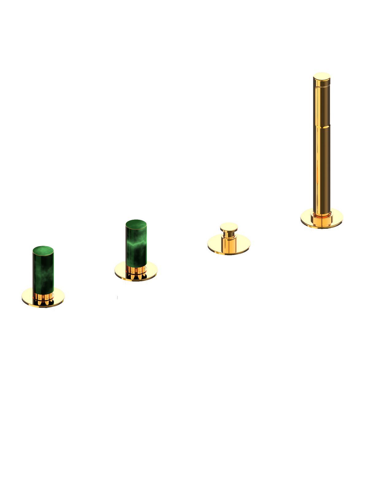 Смеситель для ванны с 4 отверстиями и ручным душем Rubinetterie Frattini Pepe XL ARCH-00026690 - Вид №24