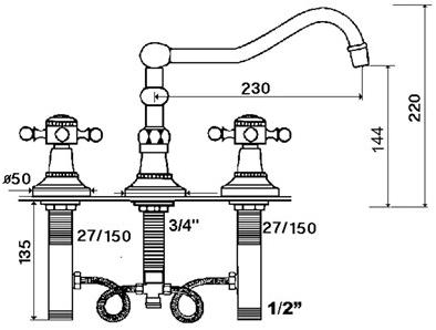 rvb Смеситель для кухни на 3 отверстия 1920-1921 1921.--.26 - Вид №1