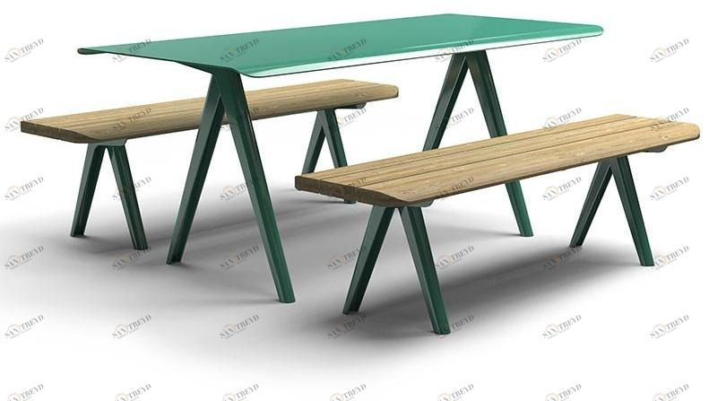 VESTRE Прямоугольный стол для общественных мест из оцинкованной стали Nunu sun-id-1397885