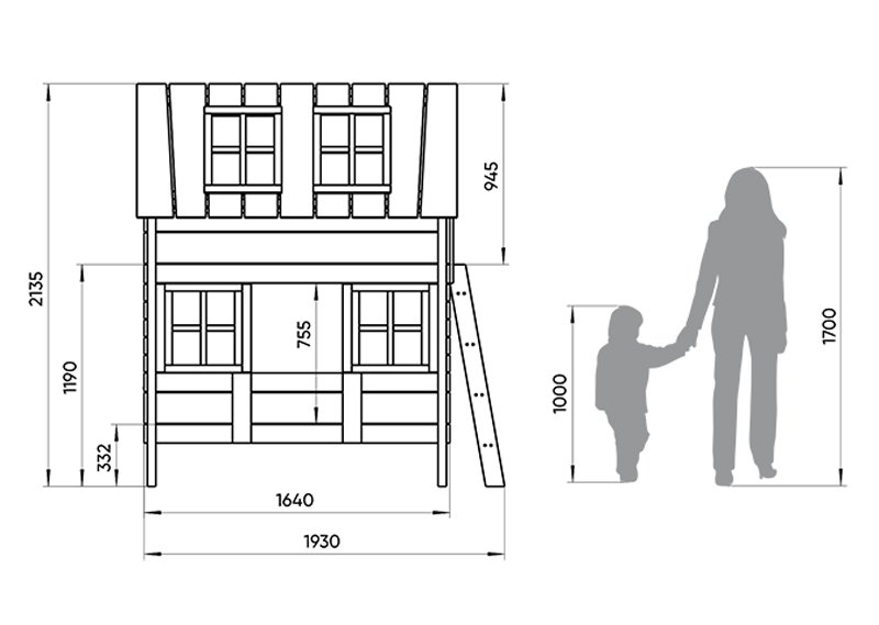 Кровать-домик двухъярусная Home West M 80х160 см белая, голубая ELLIPSE ELLIPSE HOME 351802 Белый;голубой Santreyd  - Вид №2
