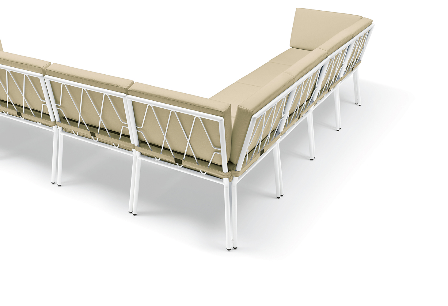 Zero 208 Модульная система диванов с крашеным стальным каркасом и катафорезом. Ткань для улицы. Линейный модуль. Et al. Zero - Вид №3