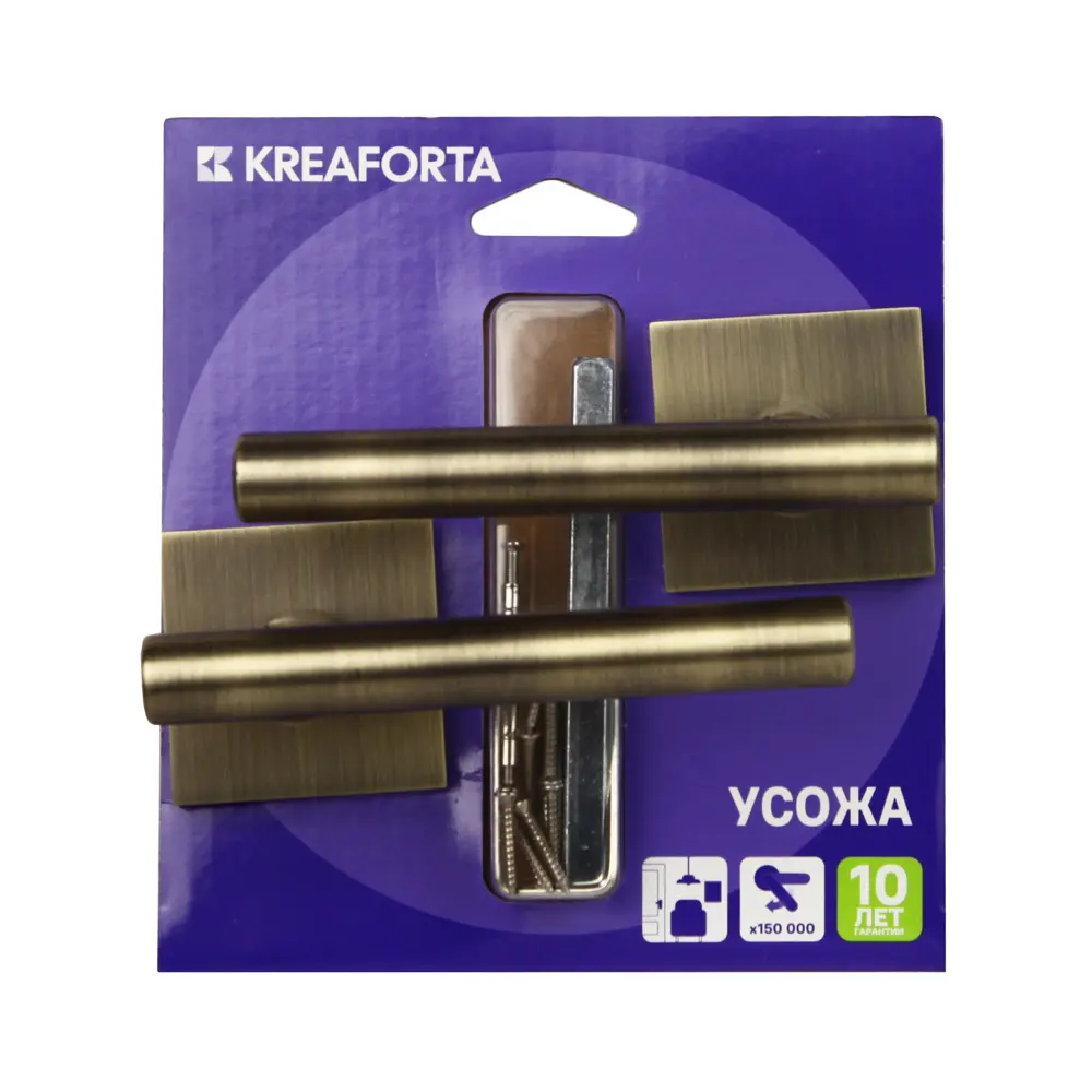 Дверная ручка на розетке KREAFORTA Усожа без запирания цвет бронза STLM-2108421 - Вид №3