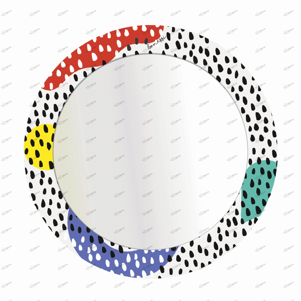 Зеркало круглое с принтом "Дождь" Drops BONESSI ДИЗАЙНЕРСКИЕ 081624 Разноцветный 