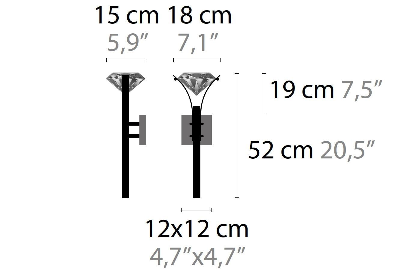 Металлический настенный светильник с фиксированной рукояткой ILFARI Elements of Love ARCH-00142905 - Вид №2