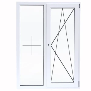 VEKA Двустворчатое пластиковое окно 120x120 мм с однокамерным стеклопакетом 85488955