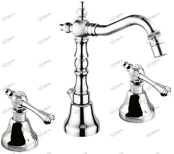 Rubinetteria Giulini Смеситель для биде для столешницы с 3 отверстиями и поворотным изливом Londra 7245a