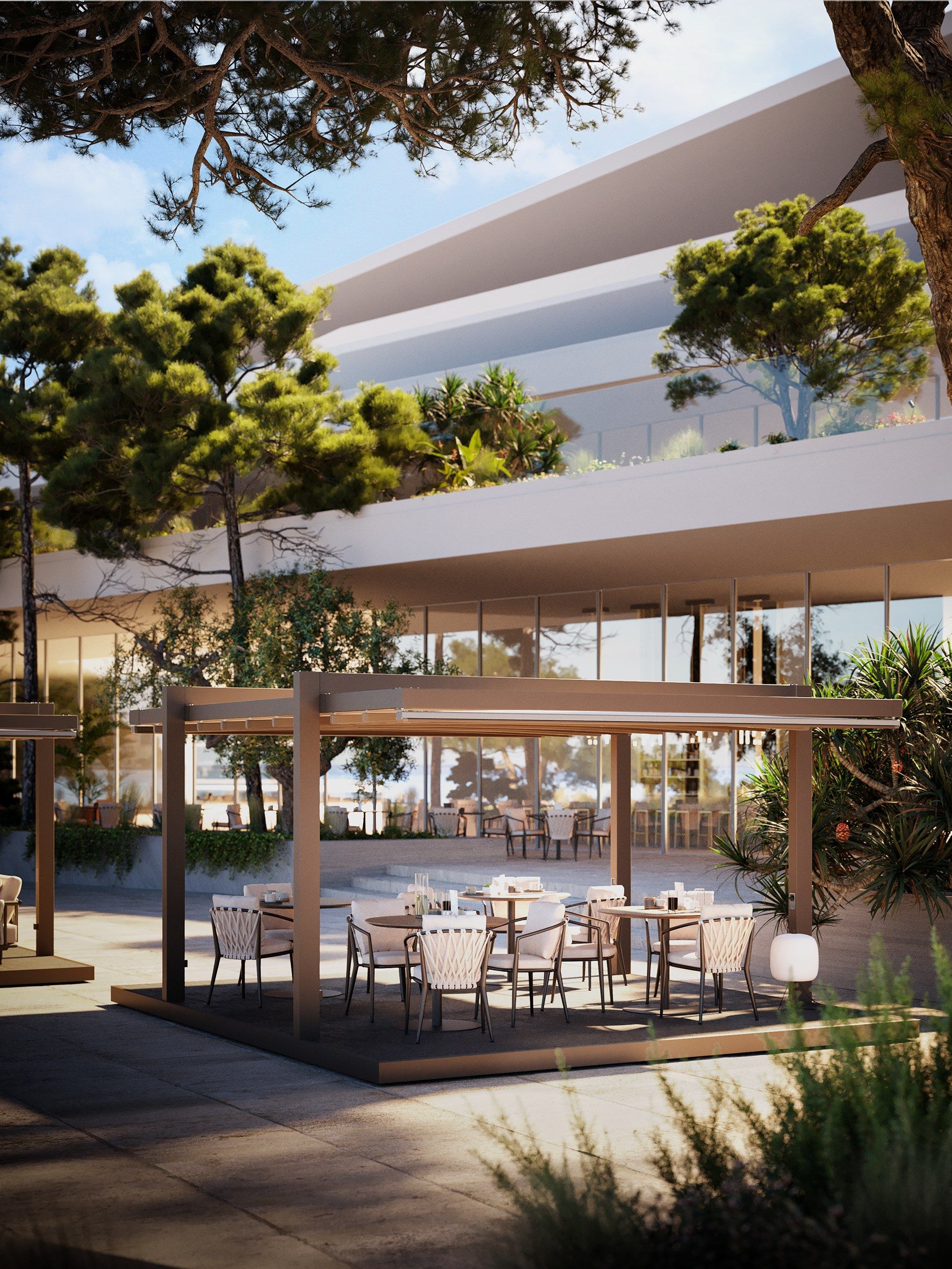 Алюминиевая самонесущая беседка с раздвижной крышкой Pratic Hi Pergolas ARCH-00133699 - Вид №3