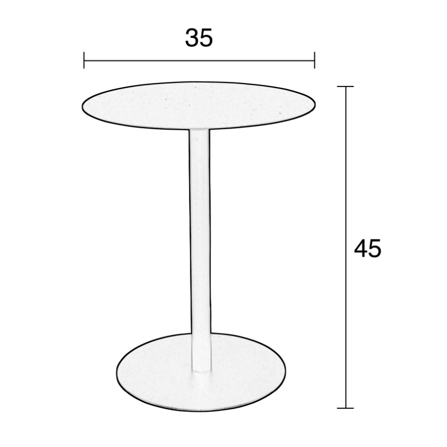 Столик круглый Snow, черный, маленький Zuiver 2300152 - Вид №6