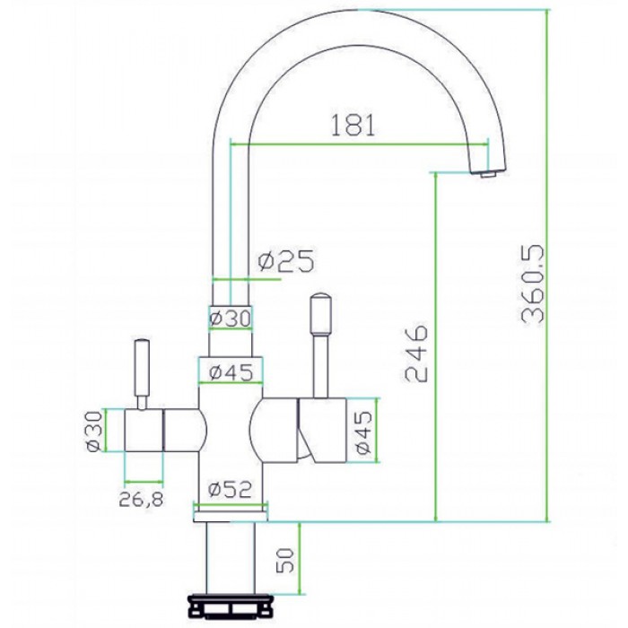 Zorg SZR-1339 Fontas Смеситель для кухни Zorg 360х181  - Вид №2