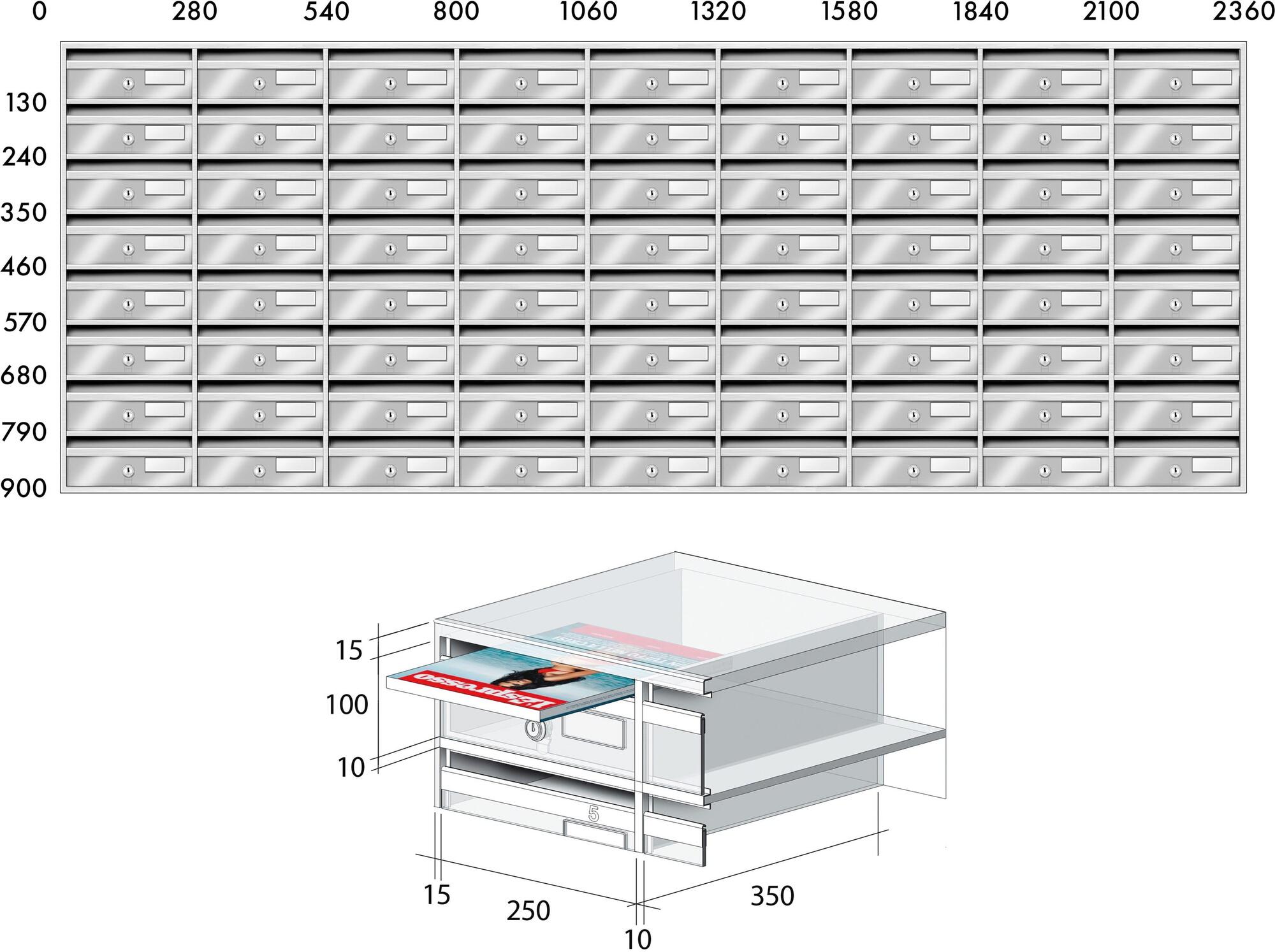 RAVASI Настенный почтовый ящик Interni sun-id-1378386 - Вид №11