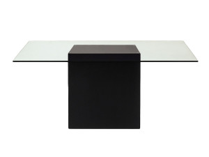 Обеденный стол из дерева и стекла