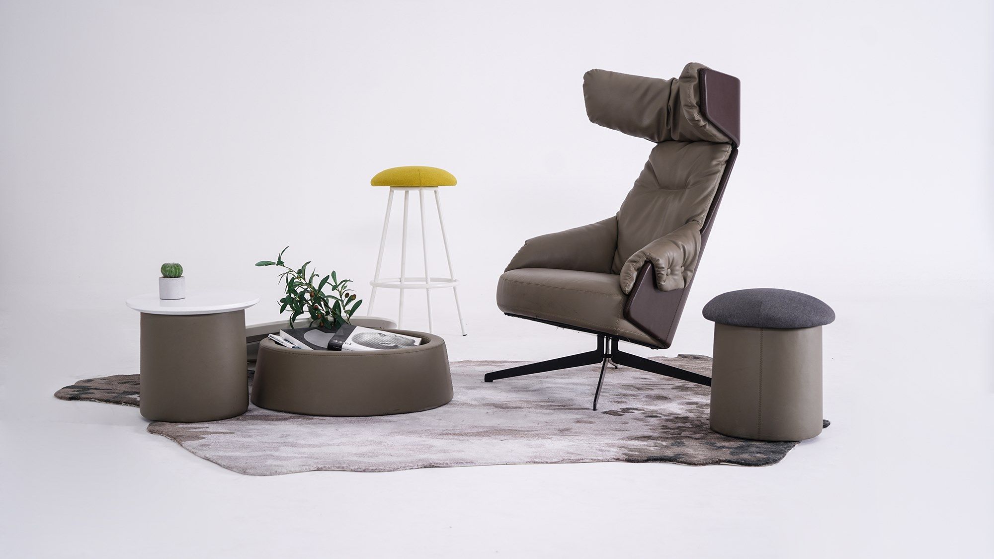 Кожаное вращающееся кресло с подголовником Grado Design ARCH-00056815 - Вид №5