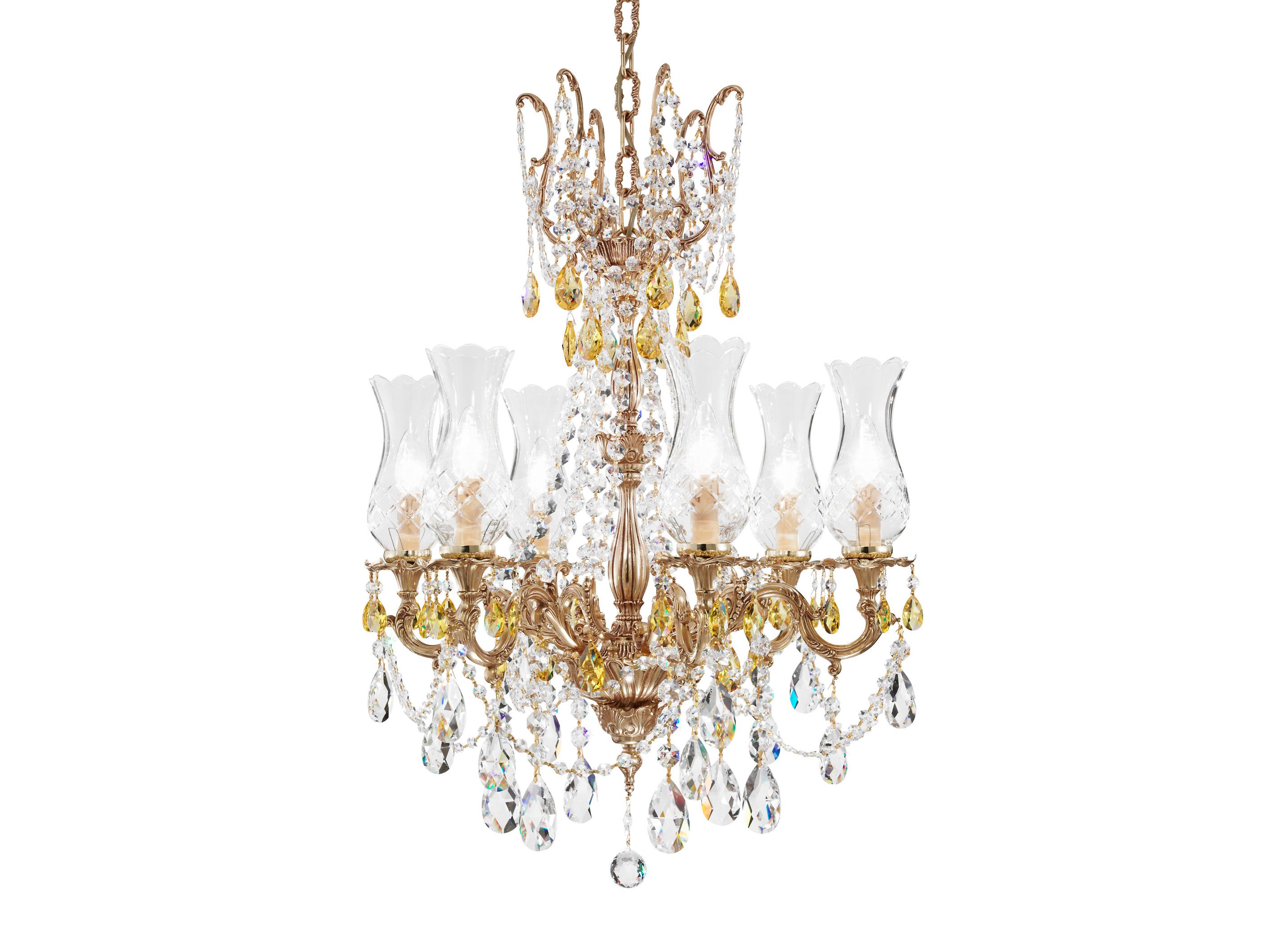 Французская золотая люстра с кристаллами Schoeler и остеклением Possoni Illuminazione ARCH-00032953 - Вид №1