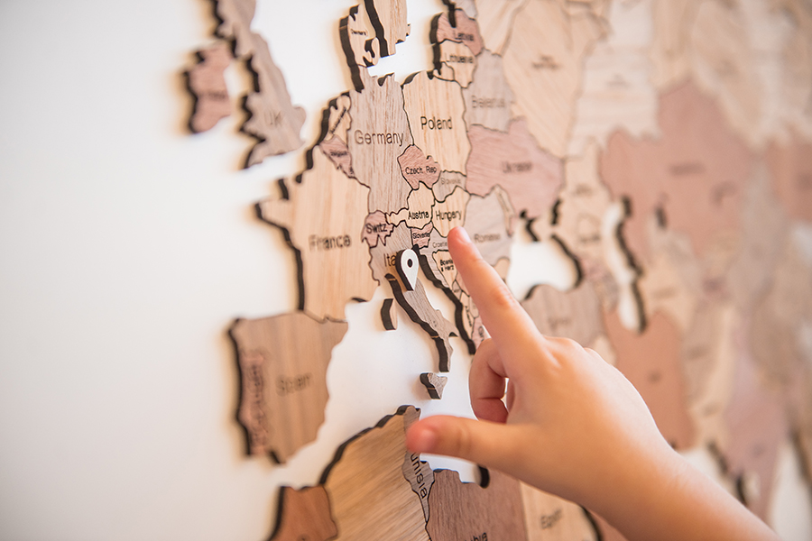 19-18 Карта-пазл wall decoration exclusive 150х90 см европейский дуб, африканское сапеле, американский оре Mimi  - Вид №1