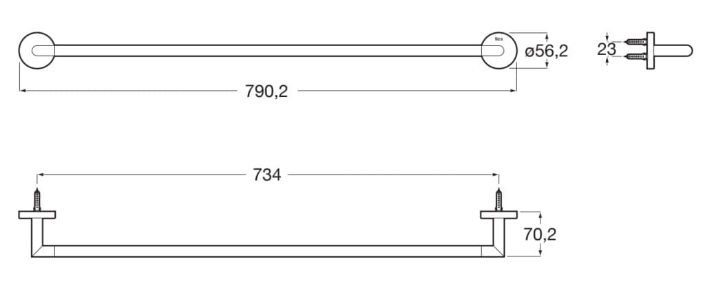 Металлический держатель для полотенец Roca Hotels ARCH-00073088 - Вид №7