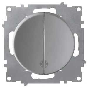 Выключатель проходной встраиваемый Onekey Florence 2 клавиши, цвет серый