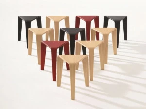 arper Низкий табурет из дуба Ply