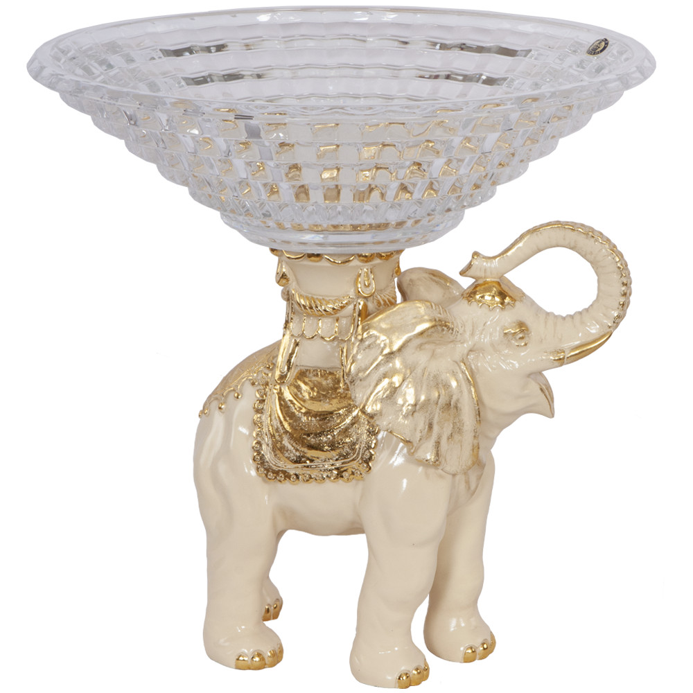 52077 Фруктовница-конфетница Слон Айрават Айвори BOGACHO 4627163961625 - Вид №2