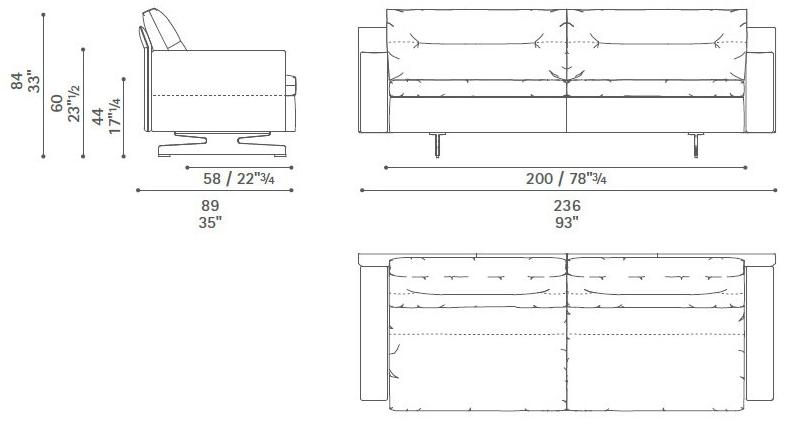 Poltrona Frau 2-х местный диван с подголовником La collezione - divani e poltrone sun-id-1475285 - Вид №2