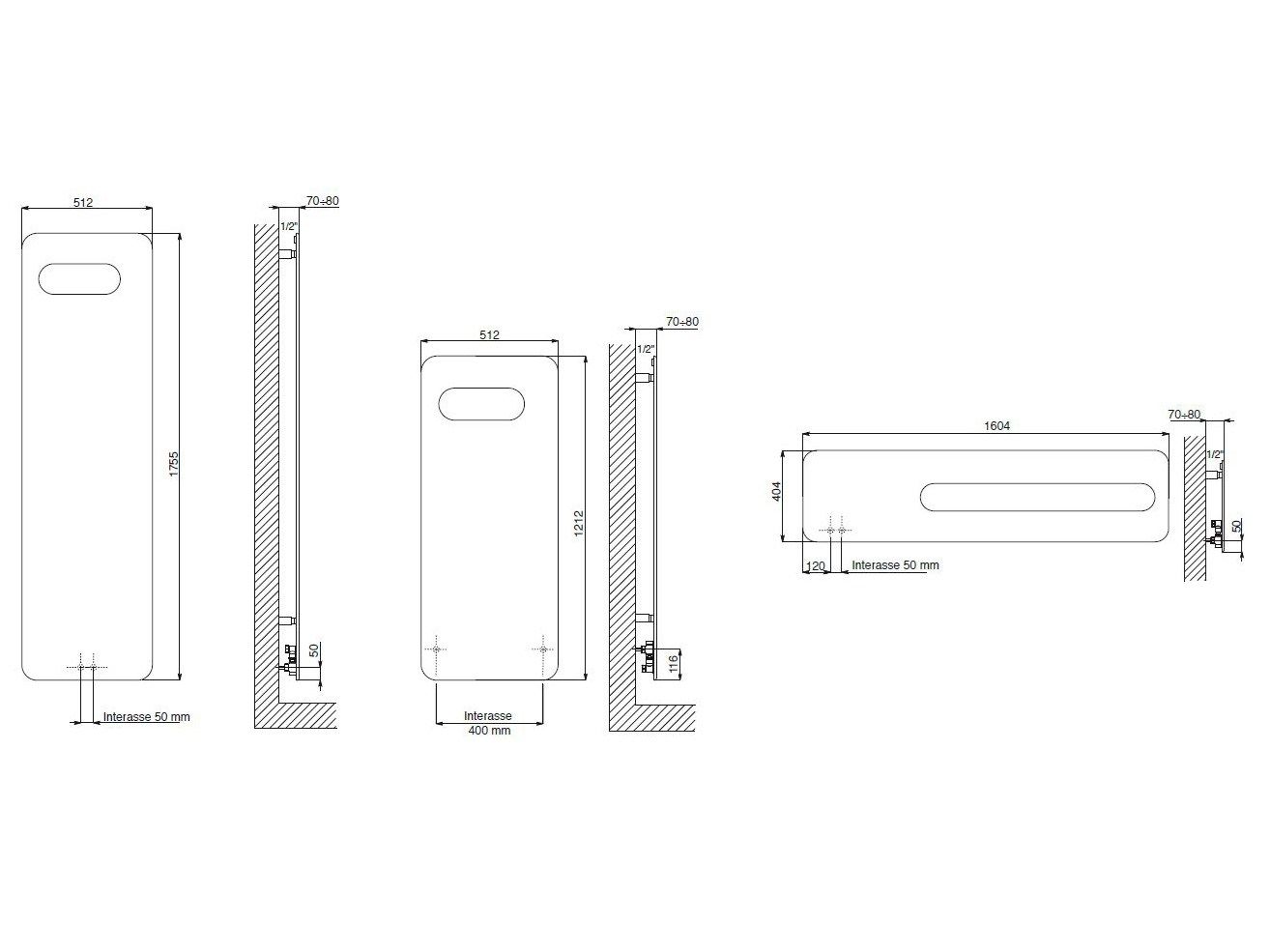 Полотенцесушитель из углеродистой стали Cordivari Design Extraslim ARCH-00040221 - Вид №3