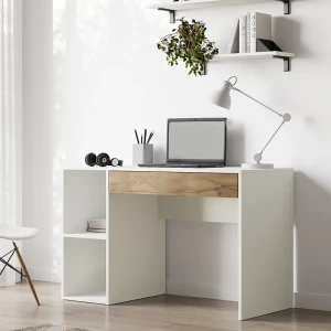 Стол письменный 110x75x50 см ЛДСП цвет белый лед/таксония