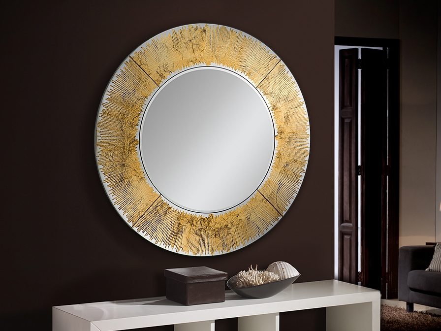 035746 Зеркало круглое золотое Schuller Aurora