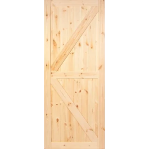 Дверь межкомнатная глухая амбарная 70x200 см без покрытия цвет натуральный без замка, без петель