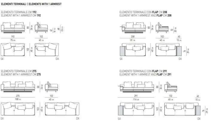 Ткань диван Minotti Коннери ARCH-00140023 - Вид №20
