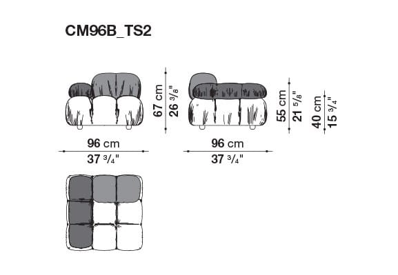 Модульный тканевый диван capitonné B&B Italia Хамелеонда ARCH-00030740 - Вид №26